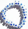 25 7mm Sapphire & White Bumpy Glass Beads